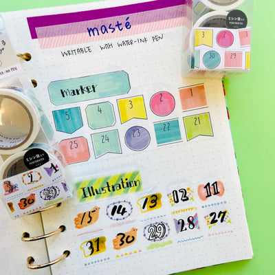 Mark's Masté Writable Perforated Masking Tape with Dates - Girly