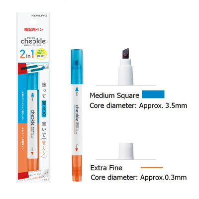 Kokuyo Checkle Memorisation Pen for Study - Blue & Orange