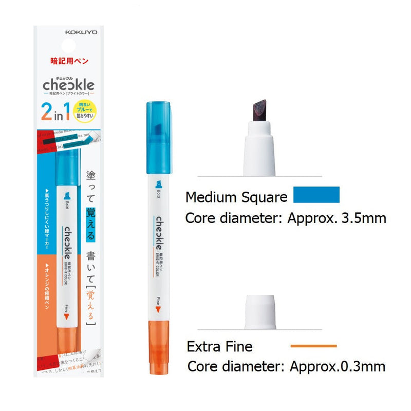 Kokuyo Checkle Memorisation Pen for Study - Blue & Orange