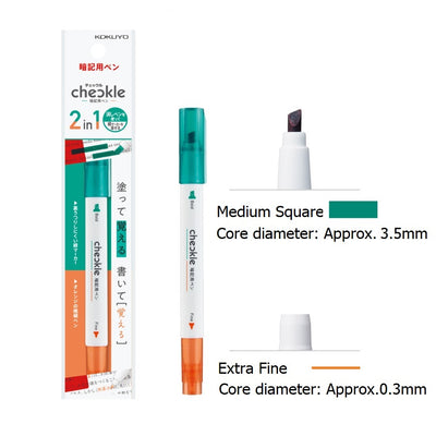 Kokuyo Checkle Memorisation Pen for Study - Green & Orange