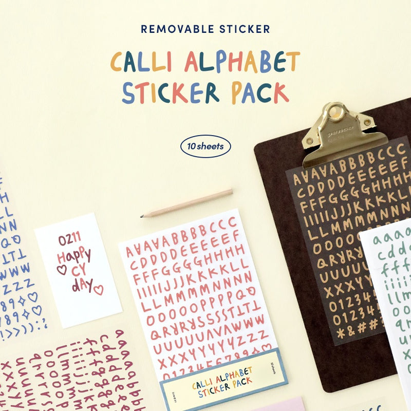 Iconic Calli Alphabet & Number Sticker Pack - Original