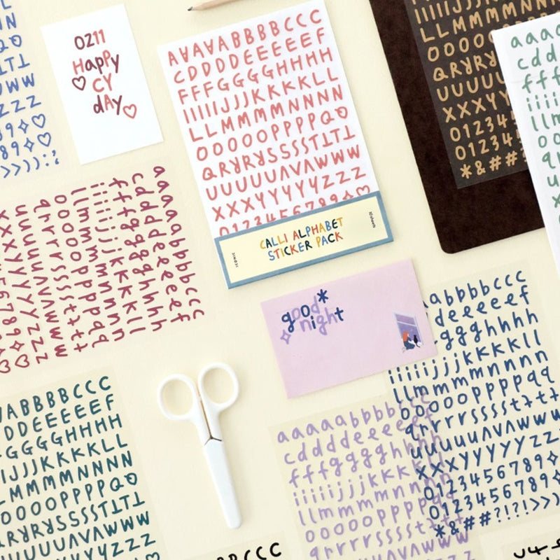 Iconic Calli Alphabet & Number Sticker Pack - Original