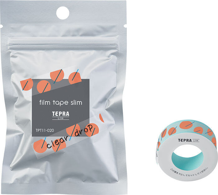 King Jim Tepra Lite Film Tape Die-Cut - Clear Drop (11mm)