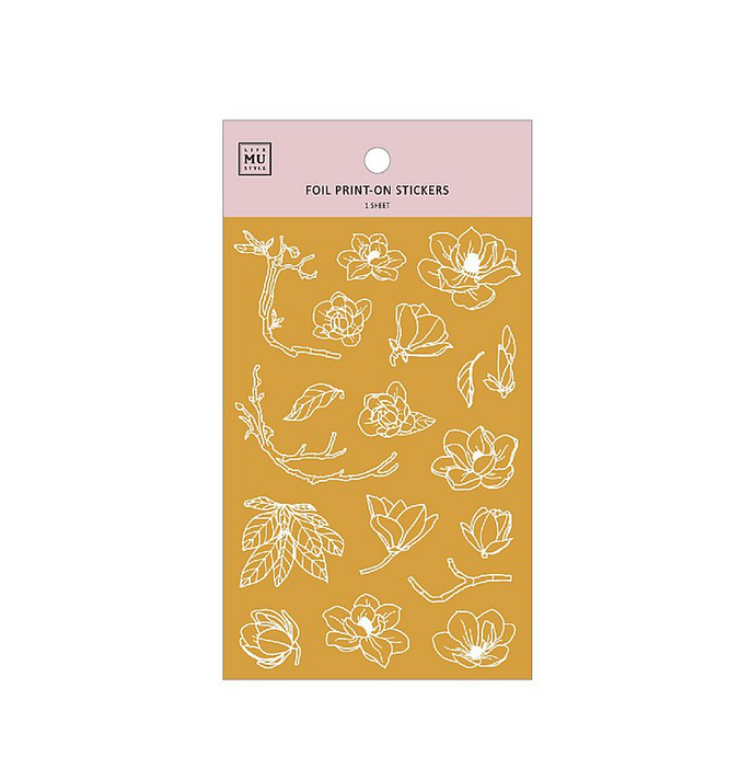 MU Lifestyle Gold Foil Print-On Sticker - Morning Magnolia