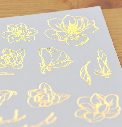 MU Lifestyle Gold Foil Print-On Sticker - Morning Magnolia