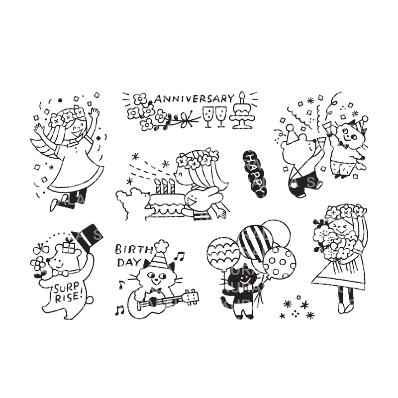 Sakuralala x Igloo*Dining* 365™ Clear Stamps - Happy Days