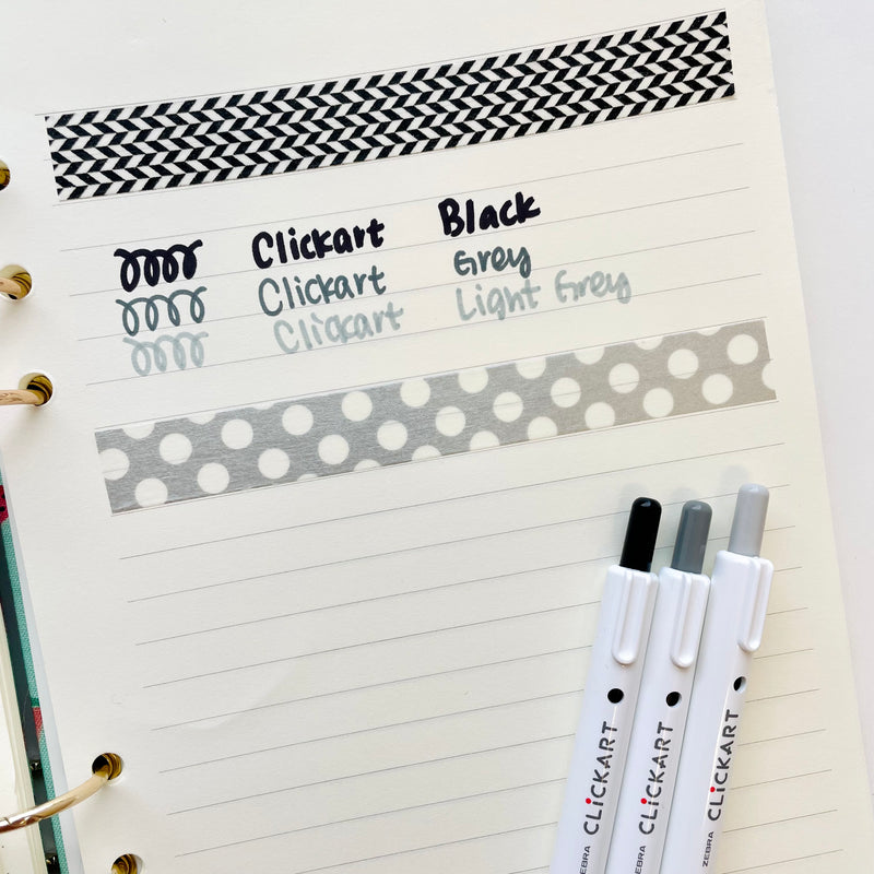 Zebra CLiCKART Retractable Markers - Black and Grey Series