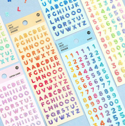 Iconic Jelly Alphabet & Number Stickers