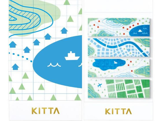 King Jim Hitotoki KITTA Basic Washi Tape - Map