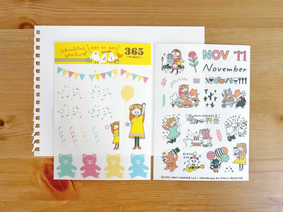 [LIMITED EDITION] Sakuralala x Igloo*Dining* 365™ Clear Stamps - November Set with Washi Sheets