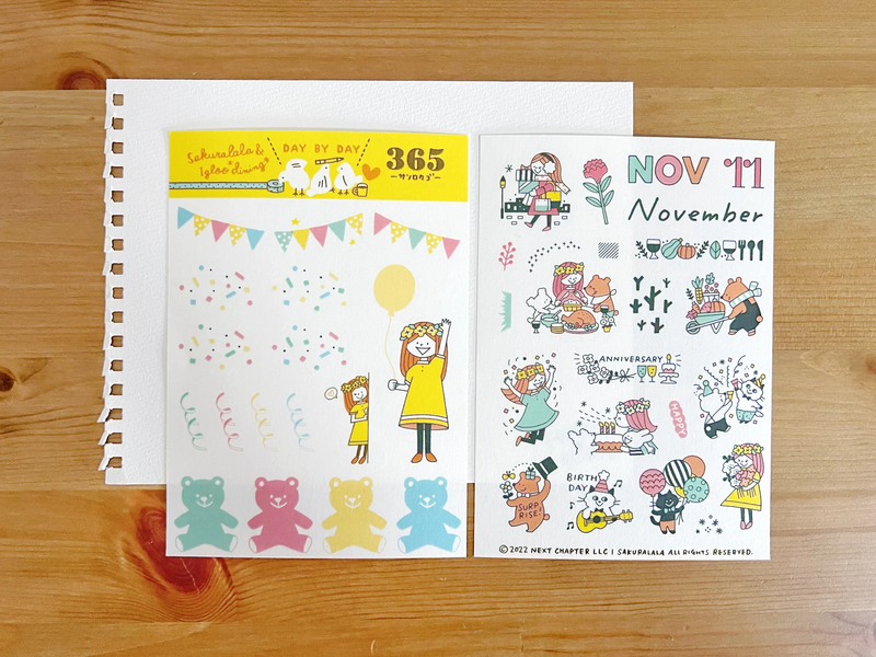 [LIMITED EDITION] Sakuralala x Igloo*Dining* 365™ Clear Stamps - November Set with Washi Sheets