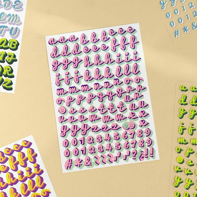 Iconic Alphabet & Number Sticker Pack - Rolling