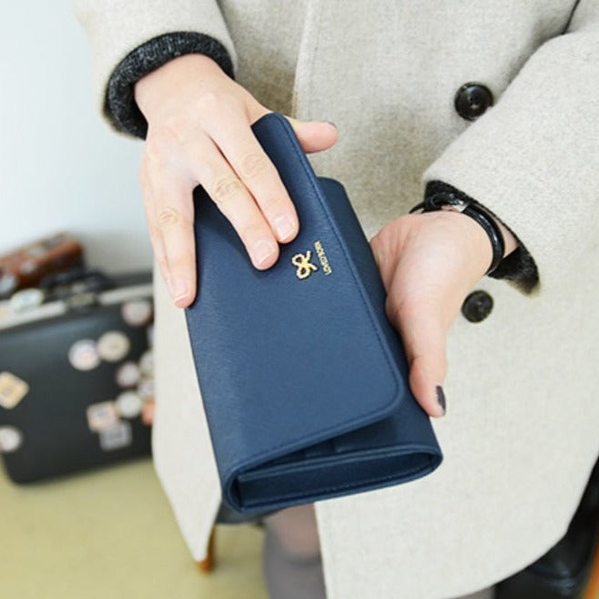 Jam Studio Lovelyborn Snap Long Wallet - Navy