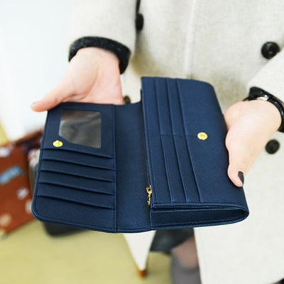 Jam Studio Lovelyborn Snap Long Wallet - Navy