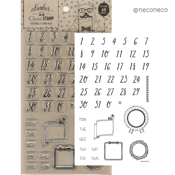 Kodomo No Kao x Neconeco Clear Stamp - Number