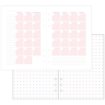 Mark's A5 System Planner Diary Refill - Monthly Block Pink