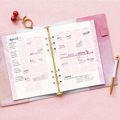 Mark's A5 System Planner Diary Refill - Monthly Block Pink