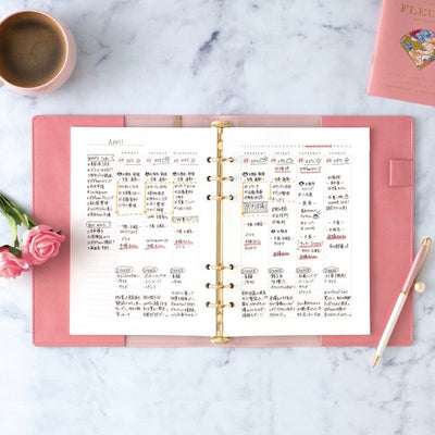 Mark's A5 System Planner Diary Refill - Weekly Vertical Pink